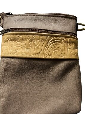 Handmade Leather & Suede Artisan Crossbody Bag Pat Haipin